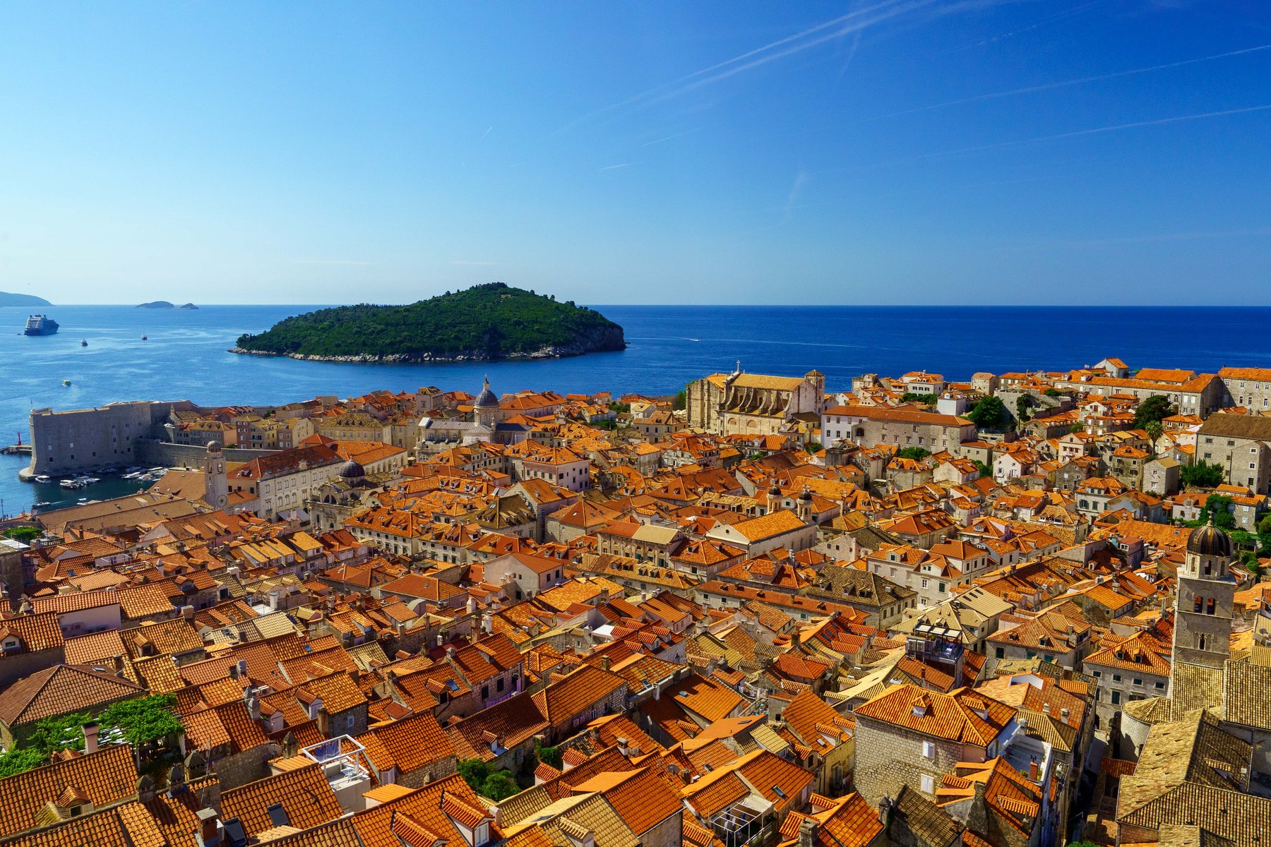 Walking along the top of Dubrovnik's city walls