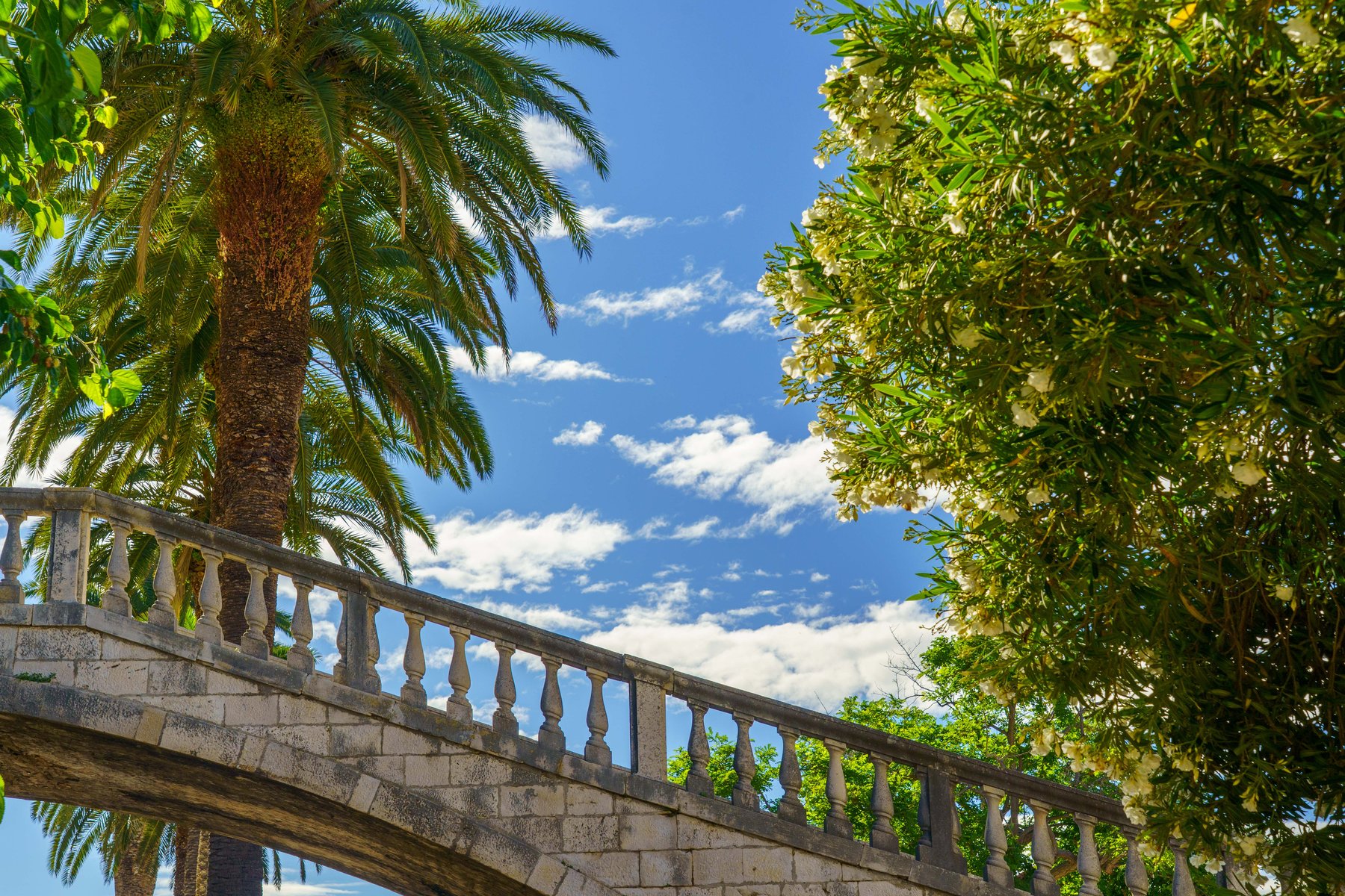 Stone bridge leading to Gradska Vrata, the land gate of Korčula
