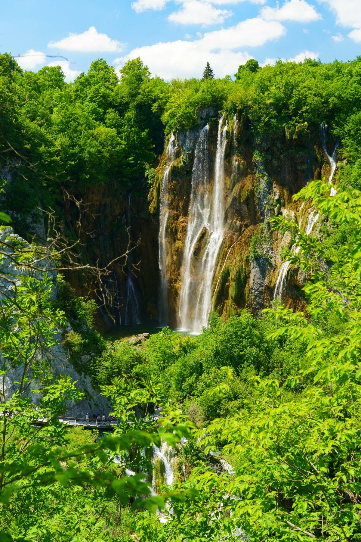 Veliki Slap, Croatia's tallest waterfall, with the boardwalk visible below