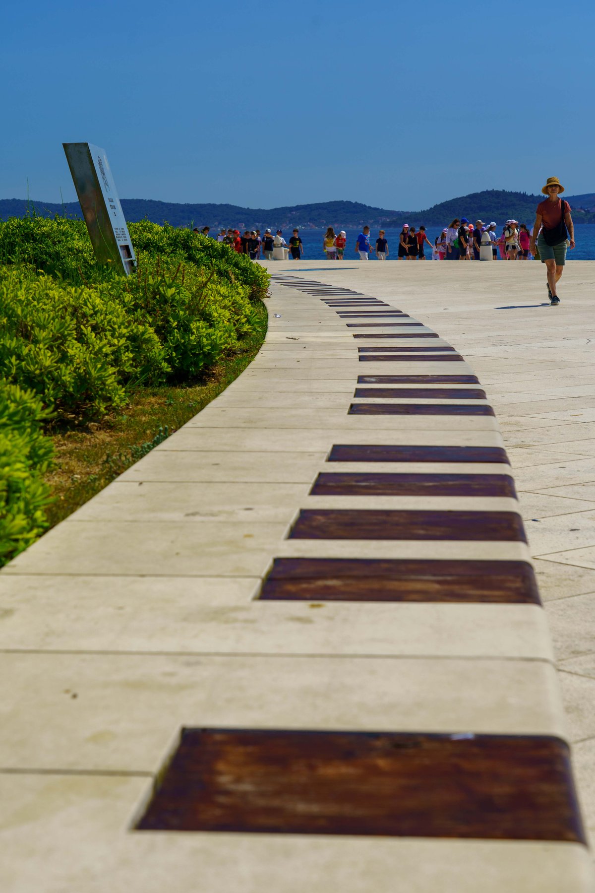 The Sea Organ's piano-key steps along the promenade