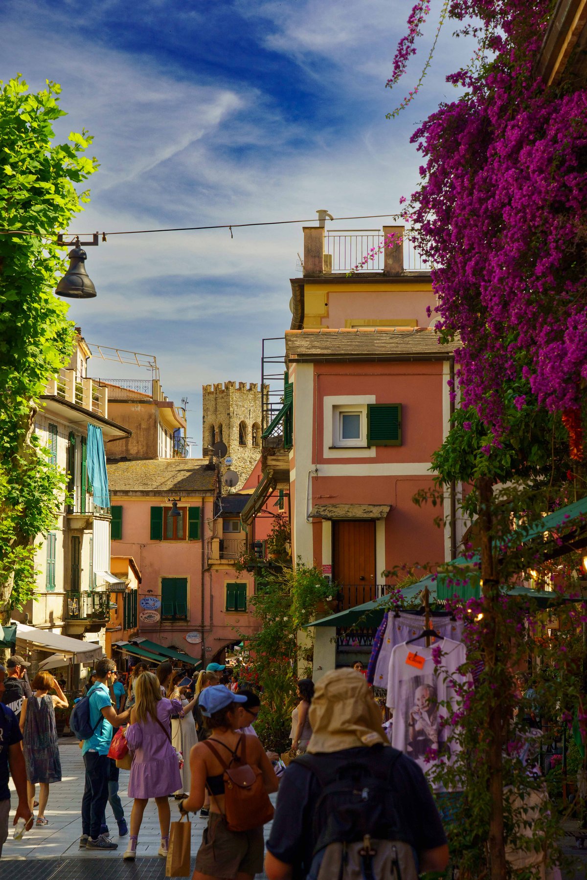 A street scene below the castle in Monterosso al Mare
