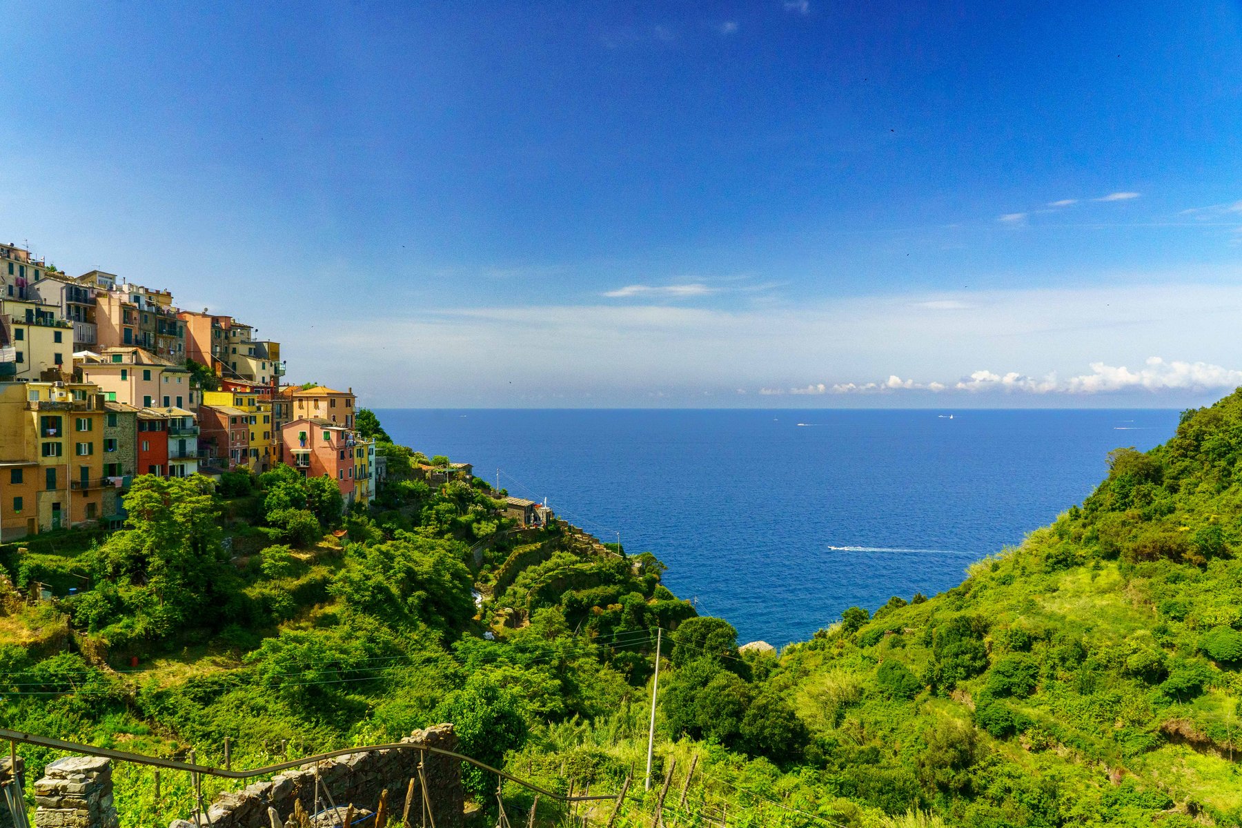 A cliffside view over the village of Corniglia