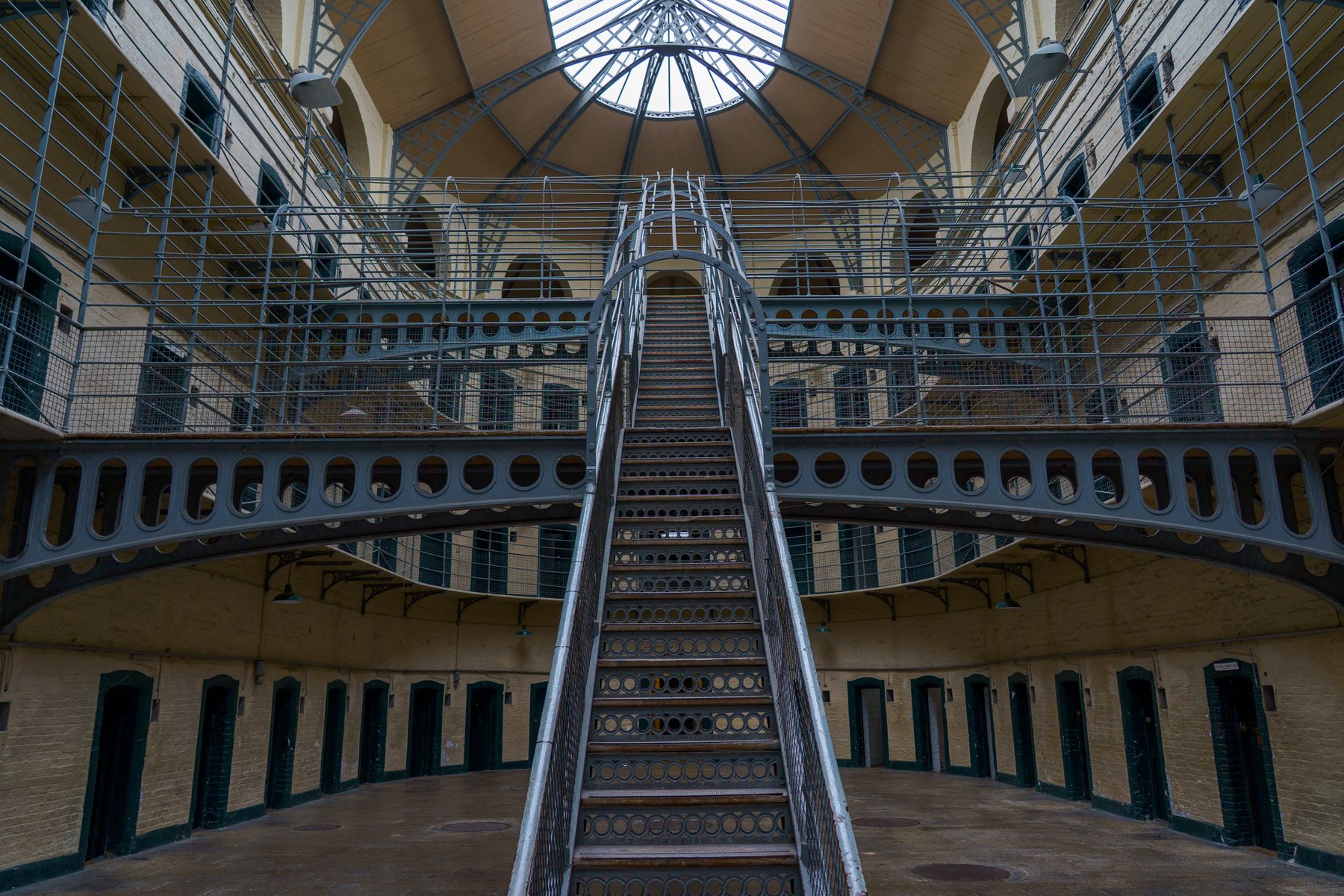 The panopticon-style central hall of Kilmainham Gaol