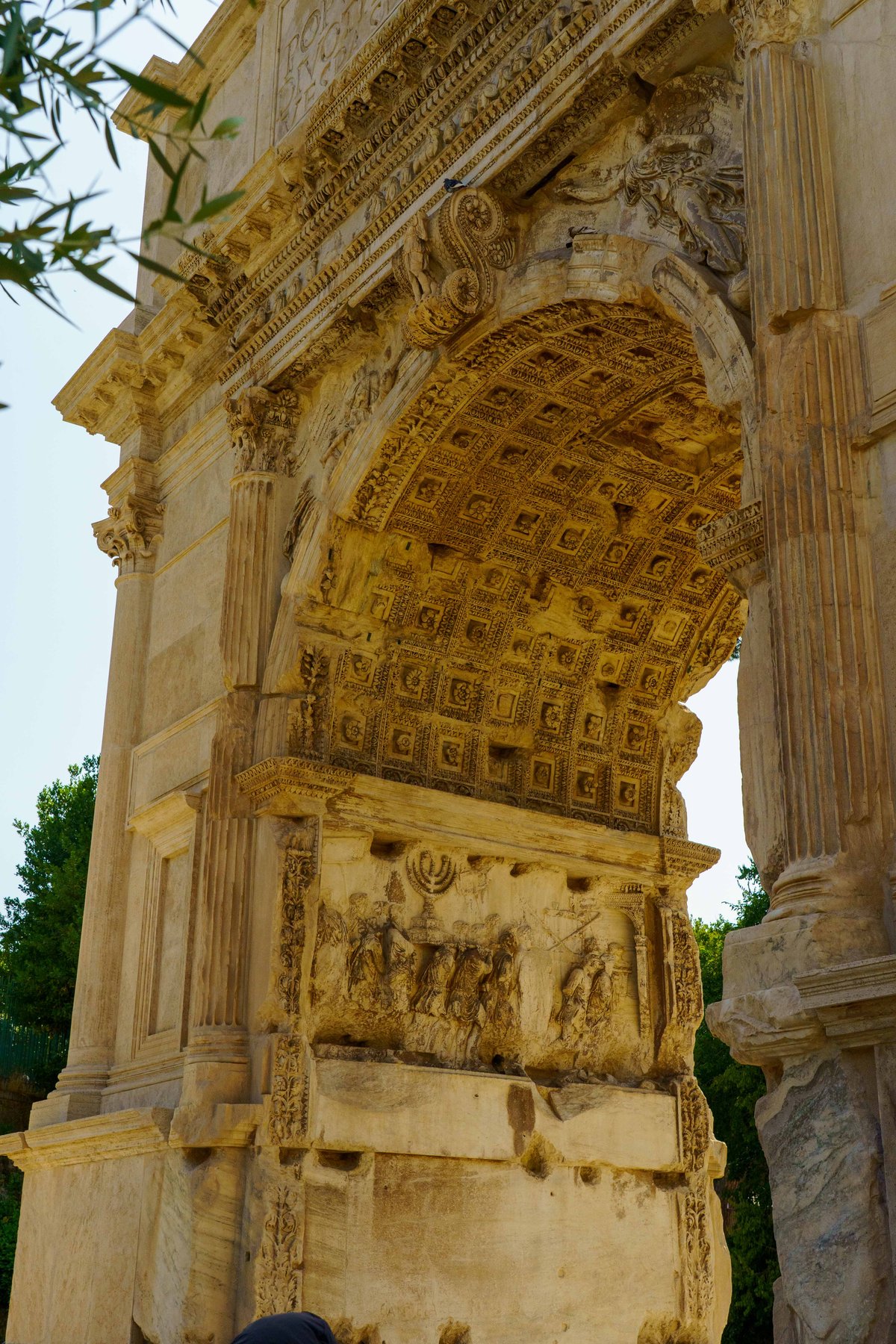 The menorah relief carved into the Arch of Titus
