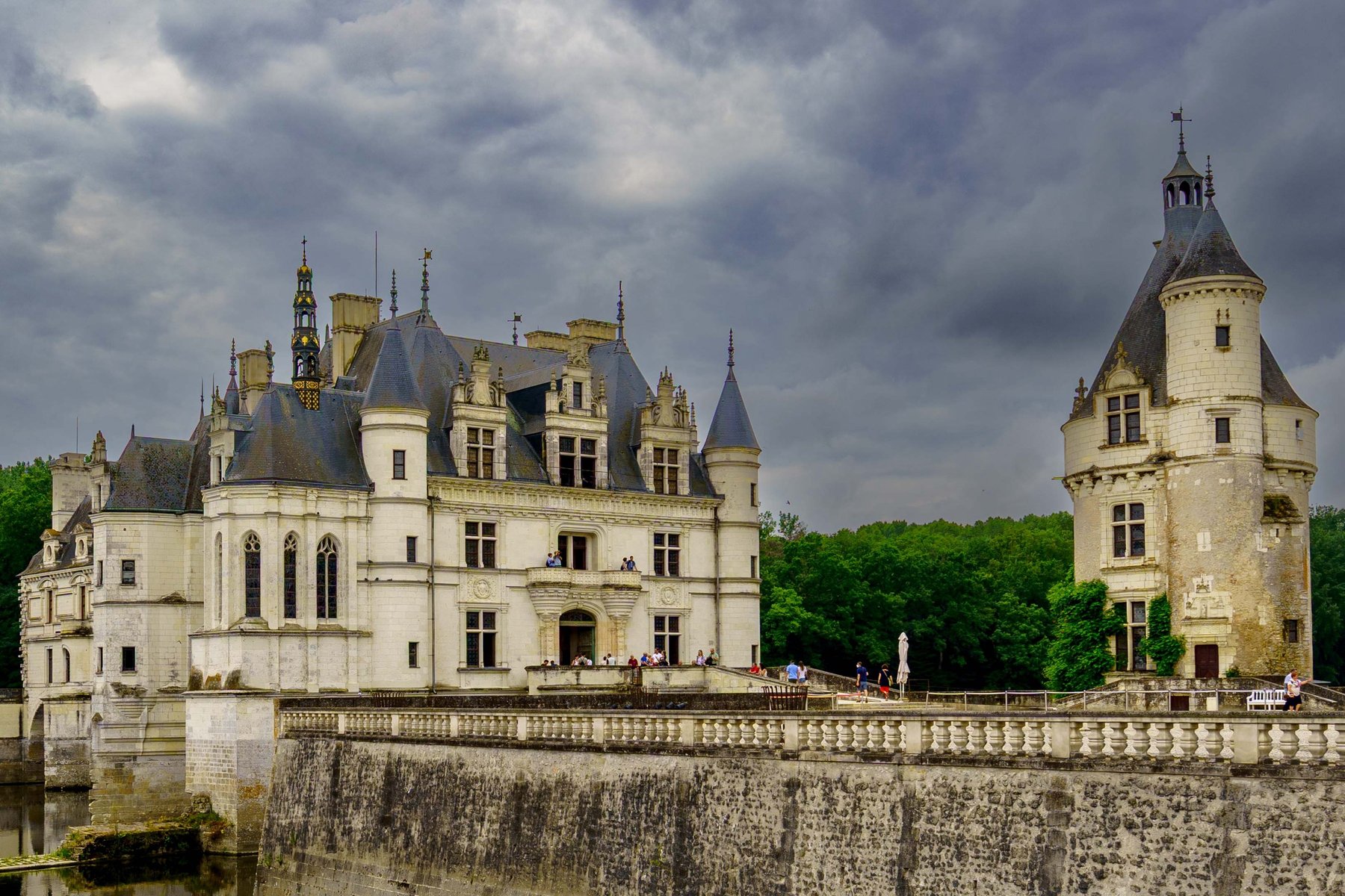 The Chateau de Chenonceau spanning the river in the Loire Valley