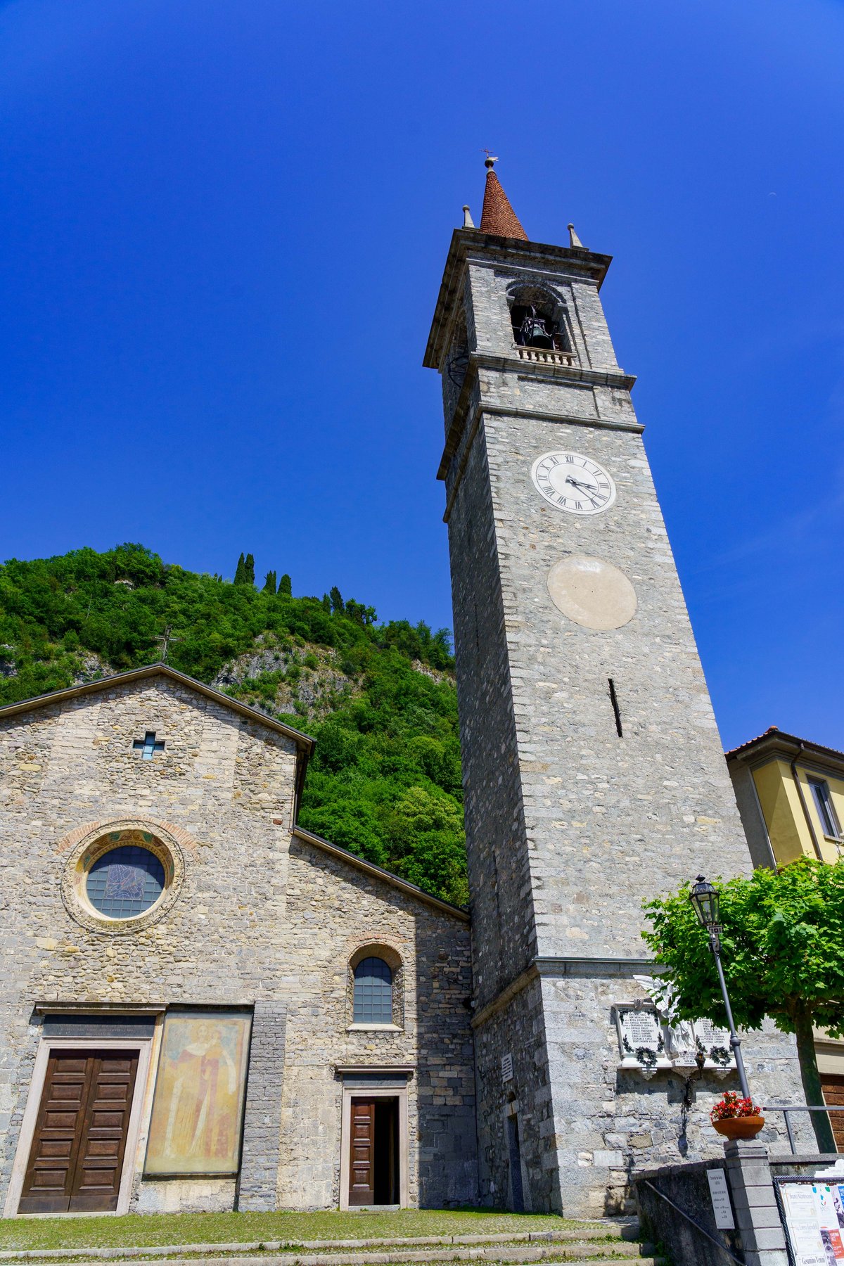 The bell tower of the Basilica di San Giacomo in Bellagio