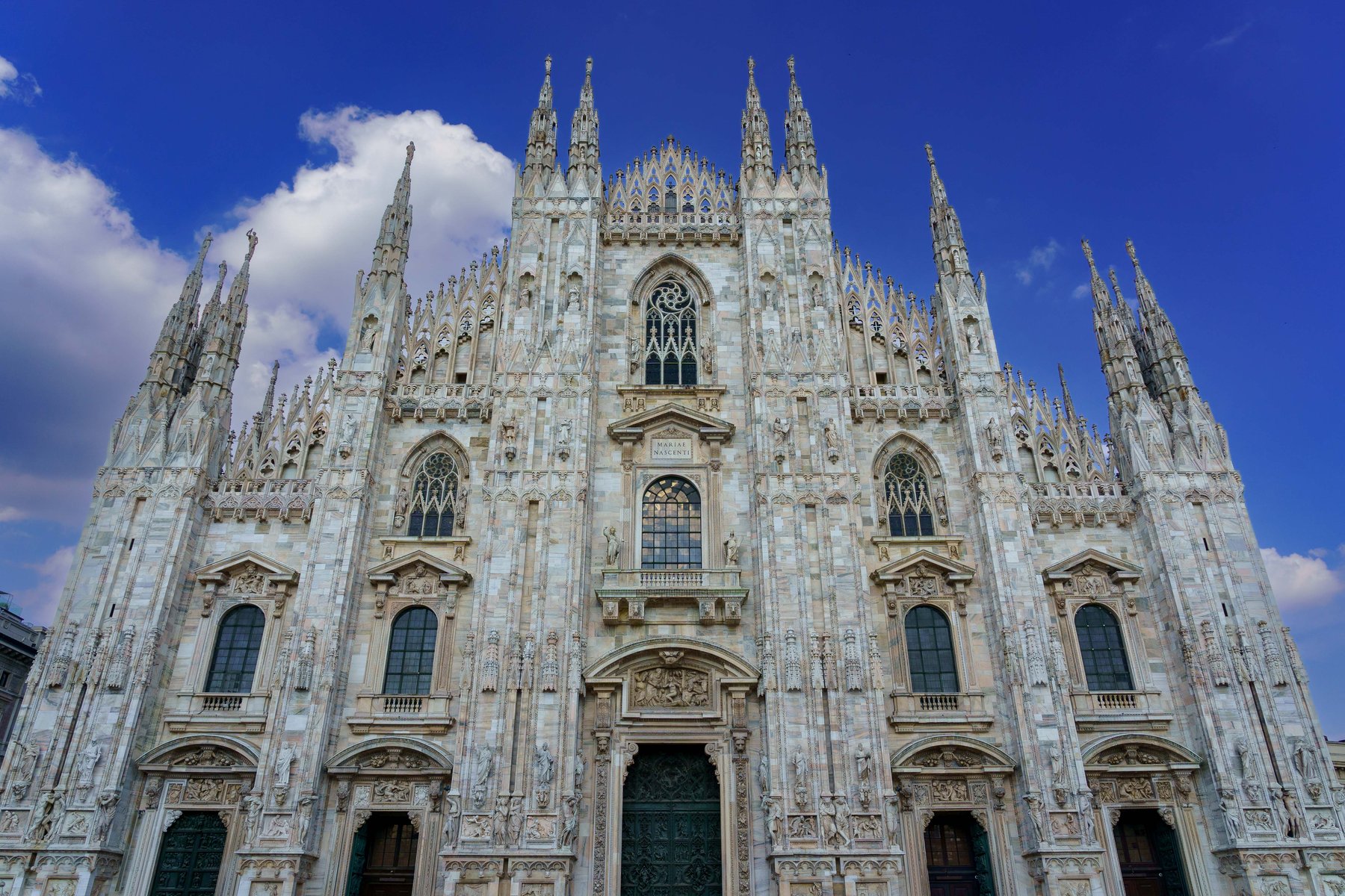 The Gothic marble facade of the Duomo di Milano