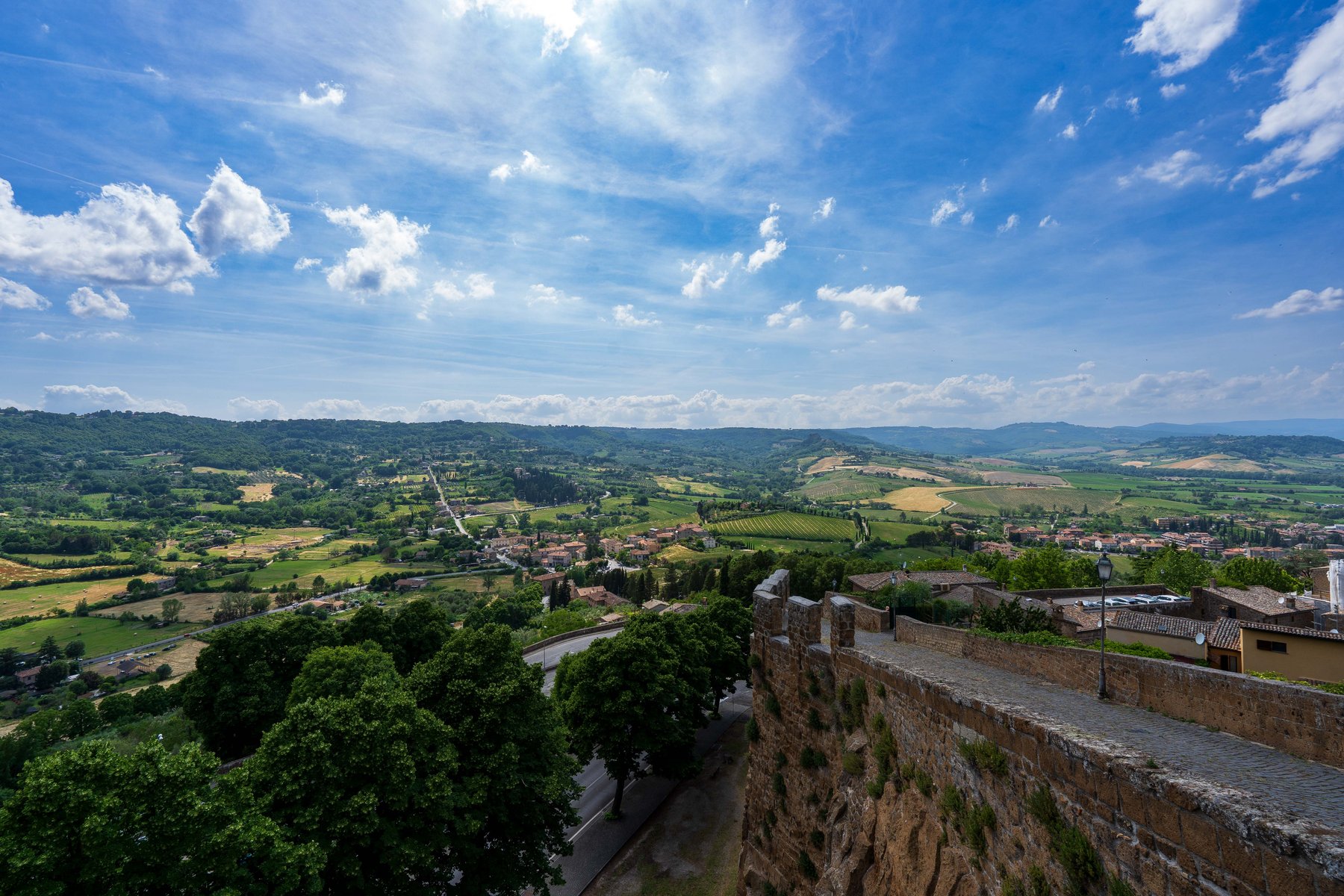The Umbrian countryside seen from Orvieto's city walls