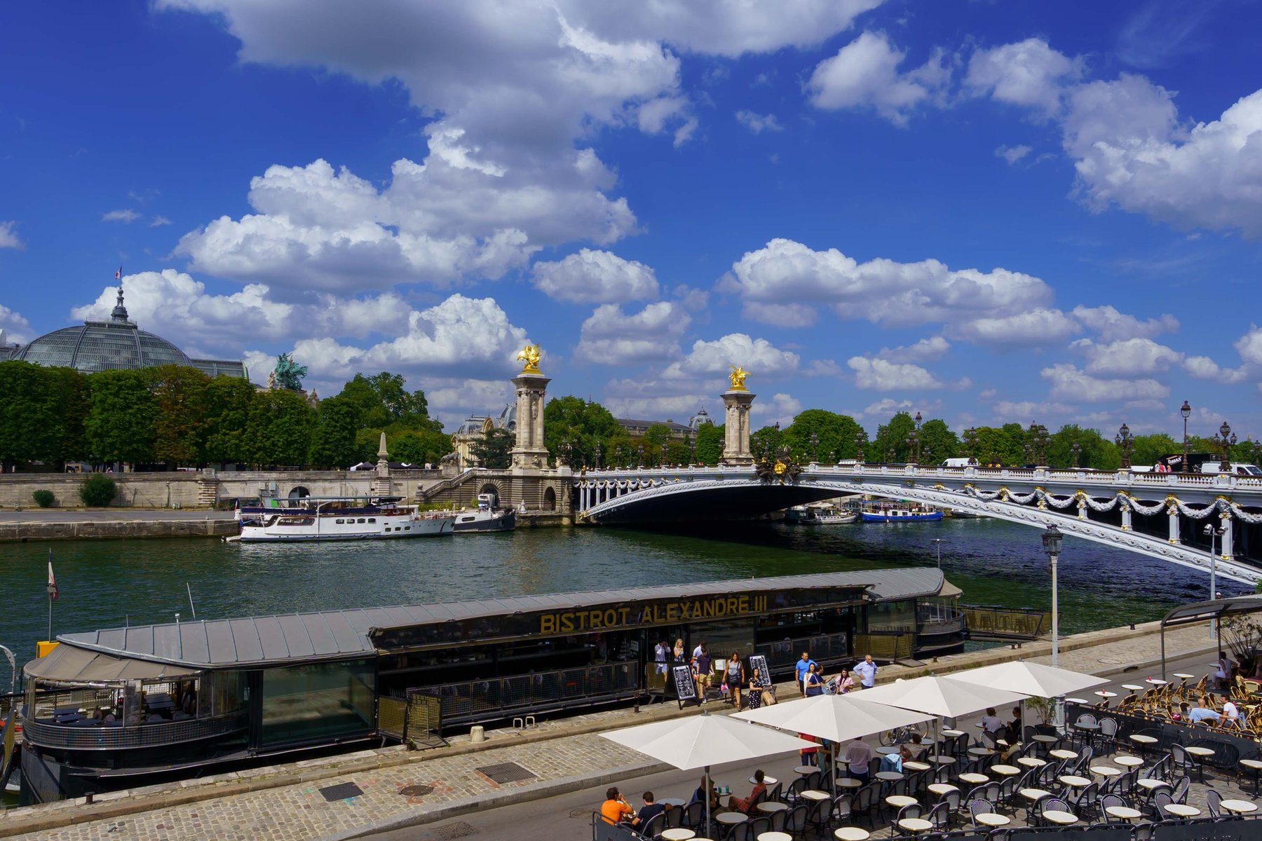 The Pont Alexandre III crossing the Seine in Paris, France
