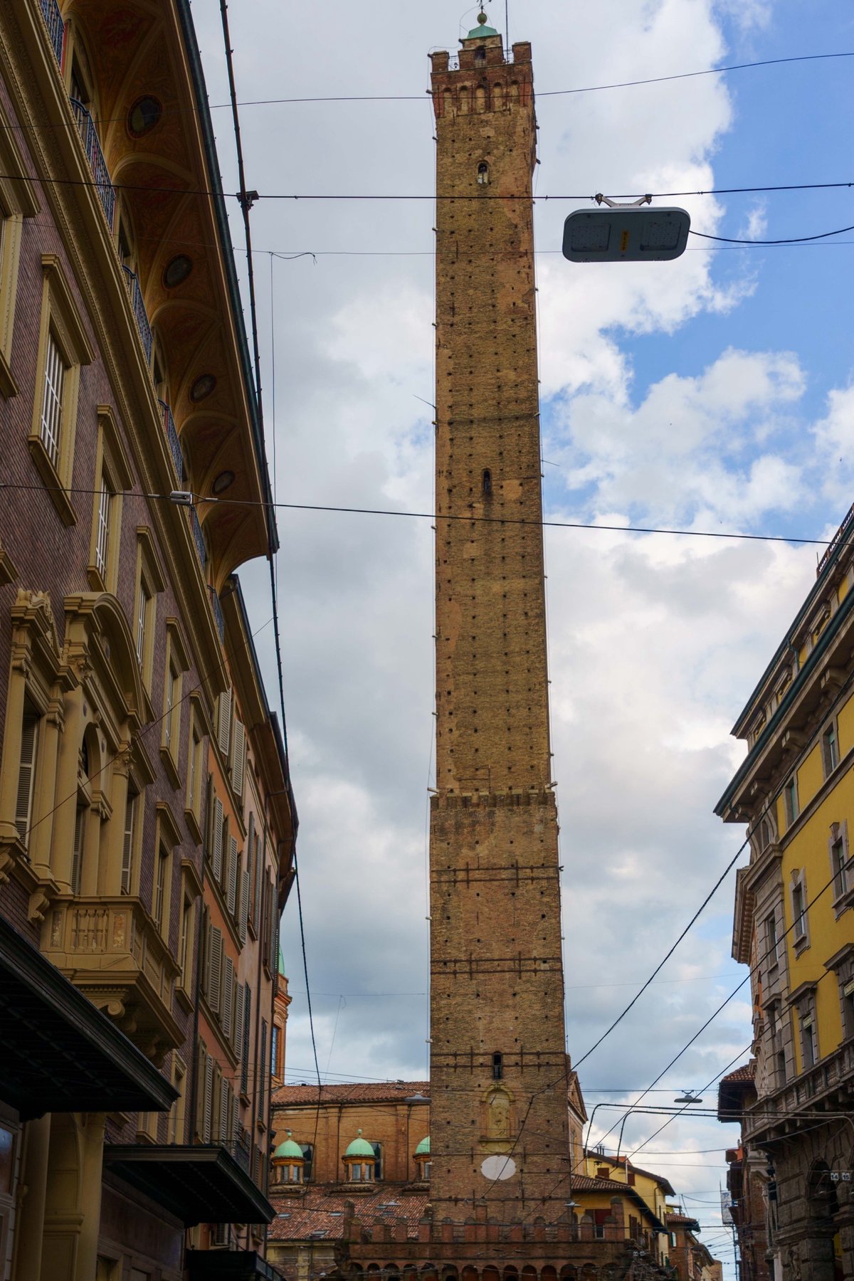 The Torre degli Asinelli rising above the rooftops of Bologna