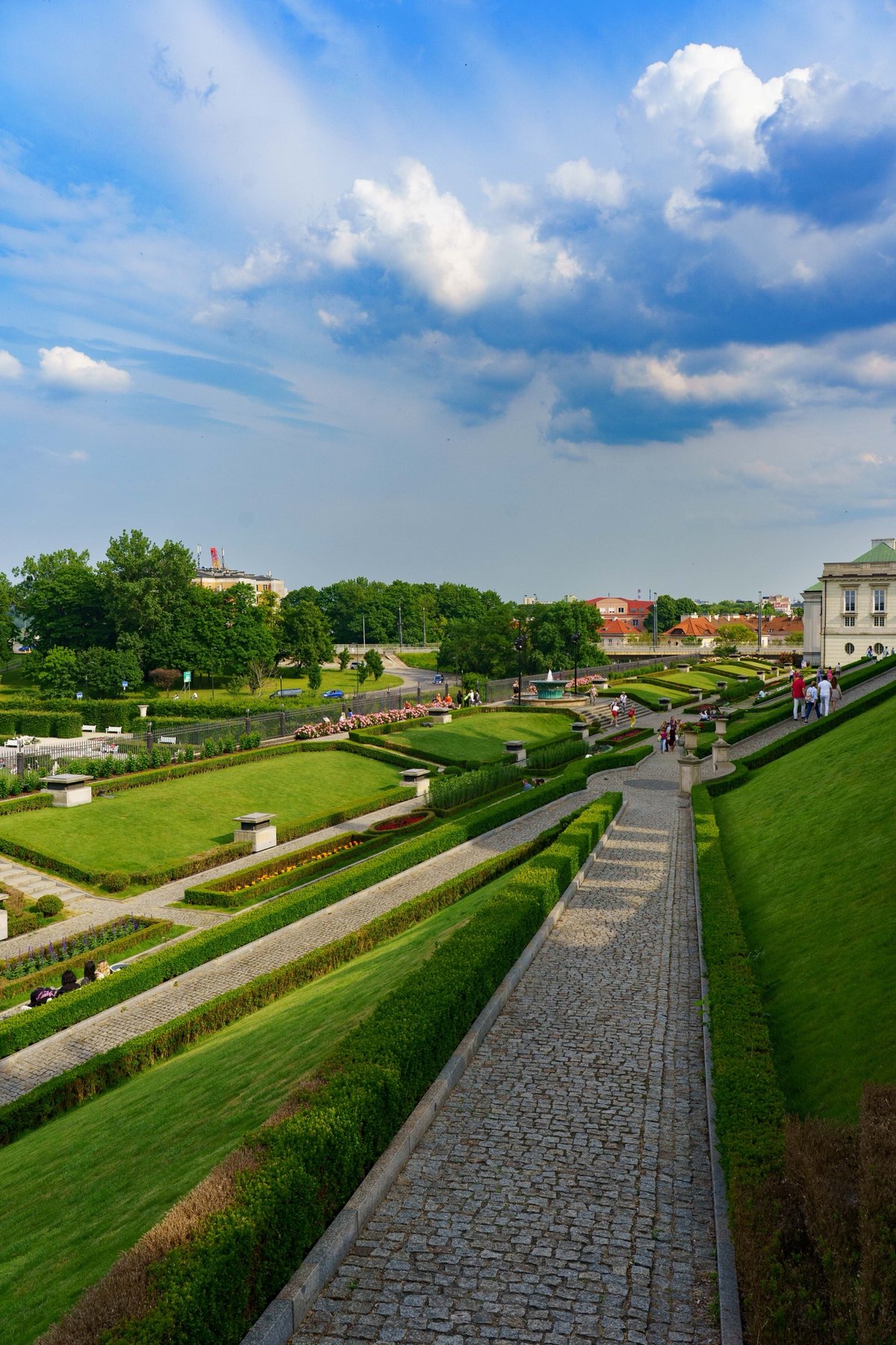 The terraced gardens below the Royal Castle in Warsaw