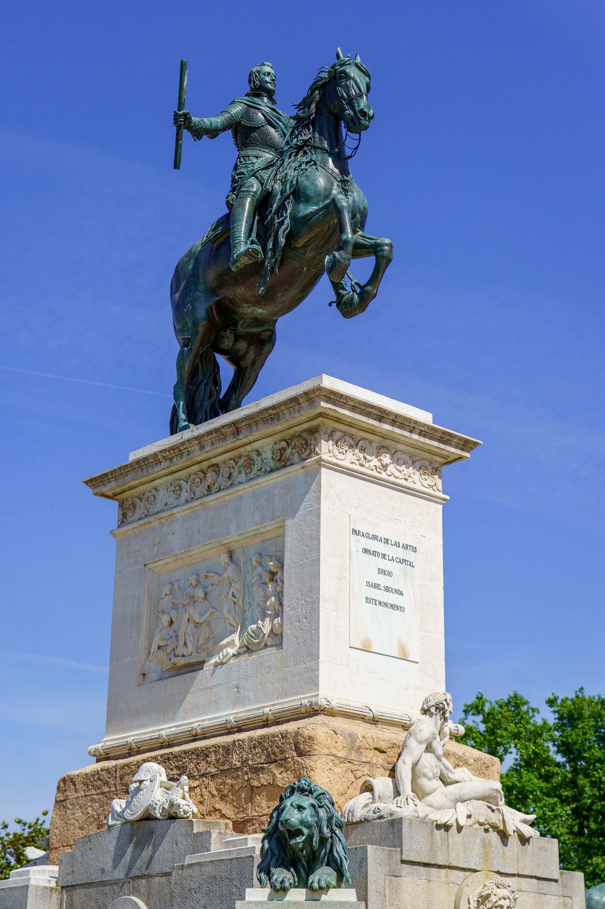 The equestrian bronze statue of Philip IV in Plaza de Oriente