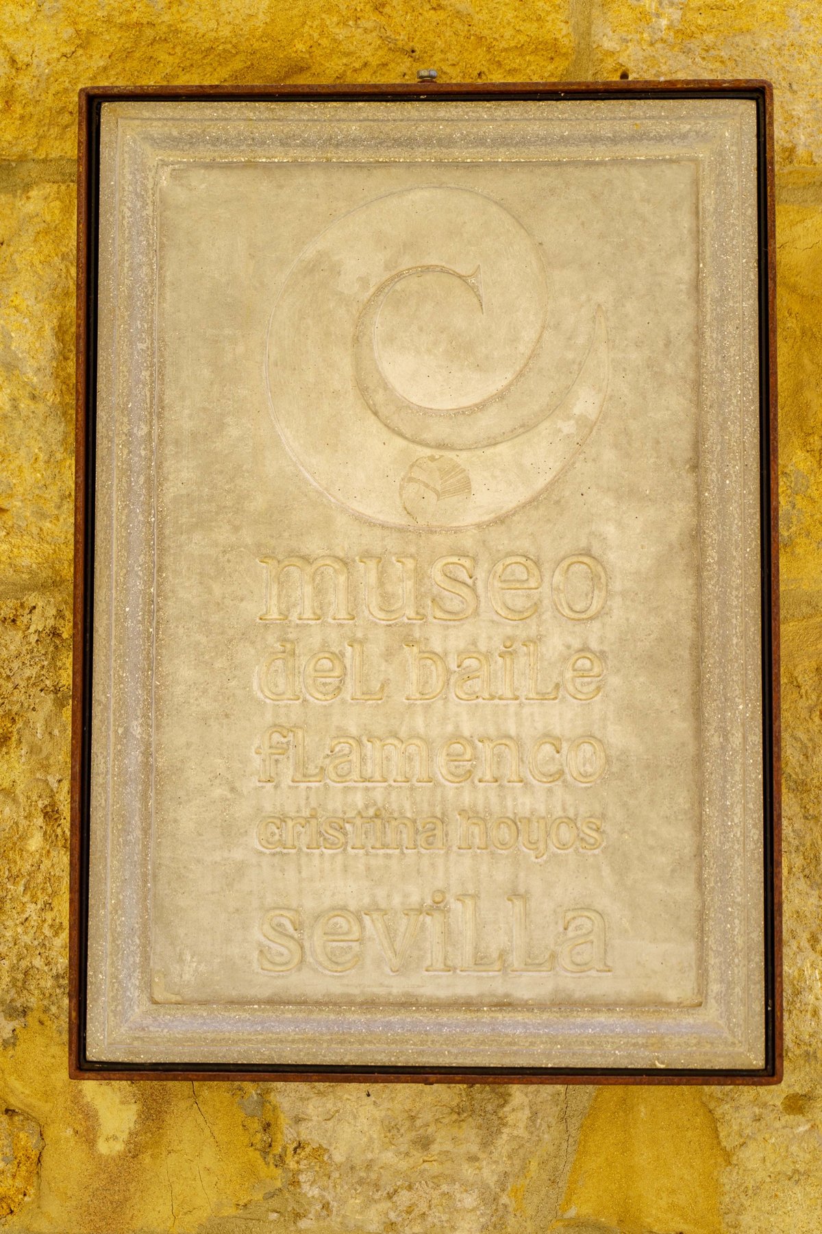 A carved plaque for the Museo del Baile Flamenco Cristina Hoyos in Seville